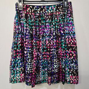 Kate Spade Mini Skirt Size 4 Skirt The Rules Silk Metallic Chiffon Circle Skater